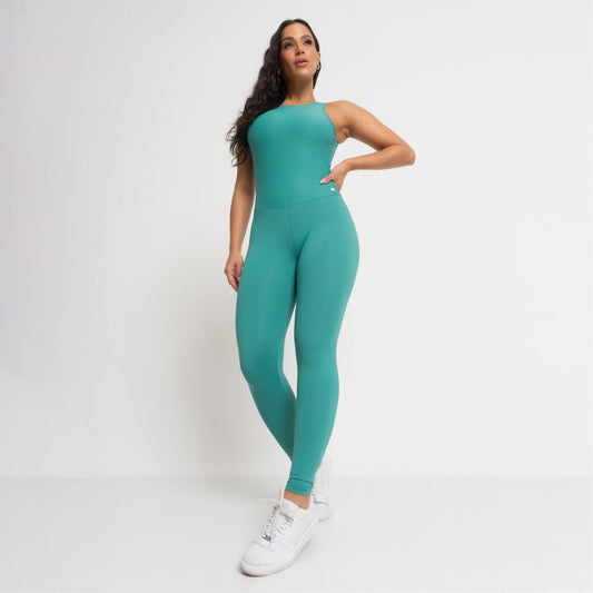 Macacão Fitness Verde Sem Costura