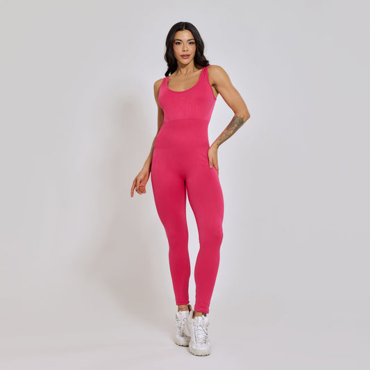 Macacão Fitness sem Costura Costas Cruzadas